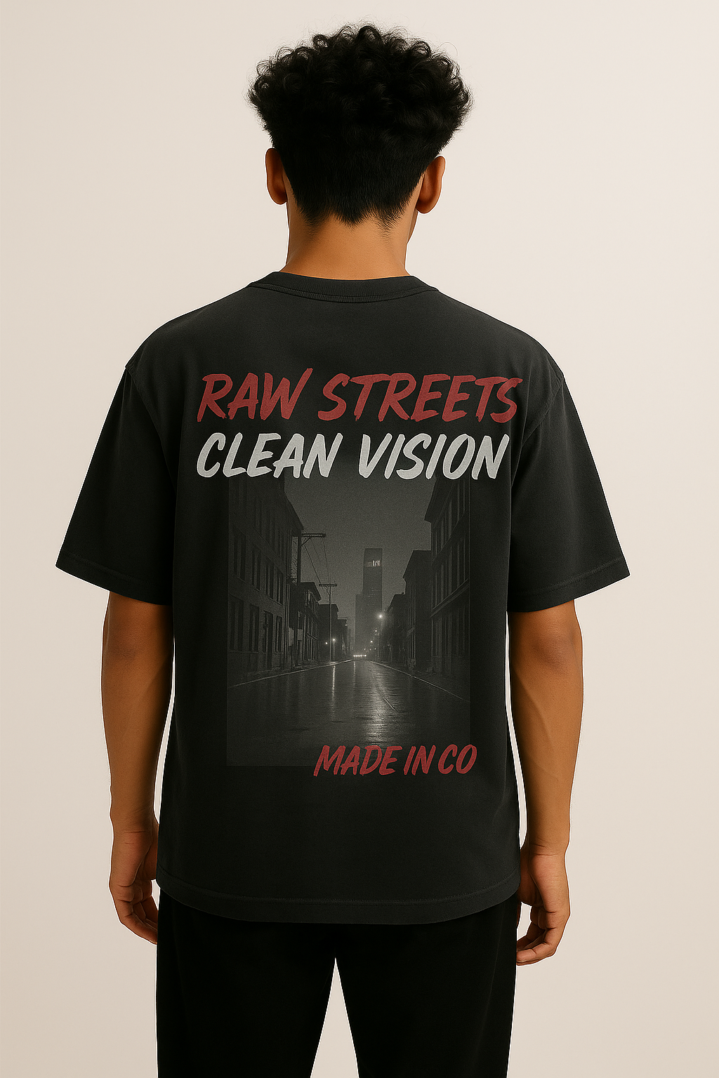 BLACK RAW STREETS - OVERSIZE