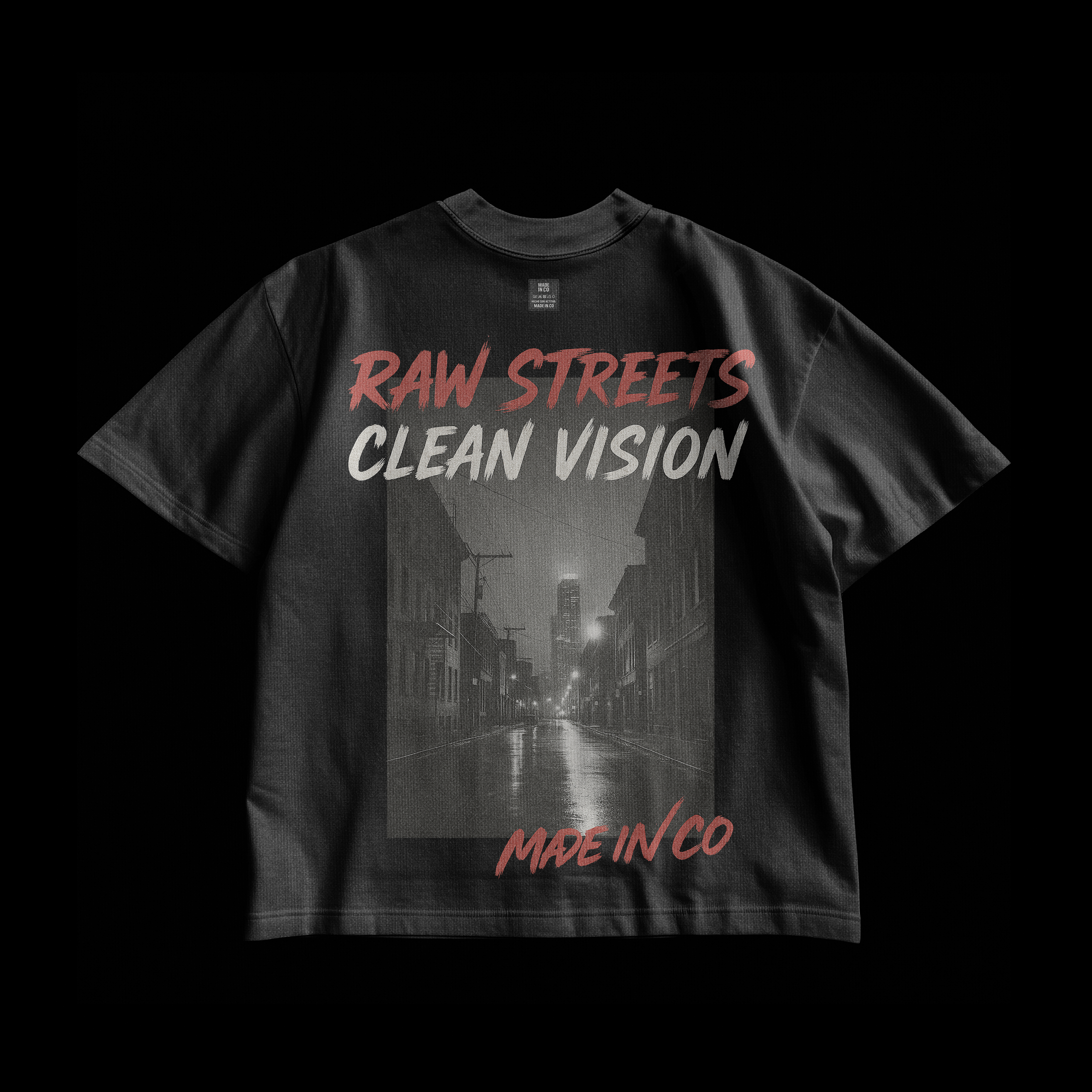BLACK RAW STREETS - OVERSIZE